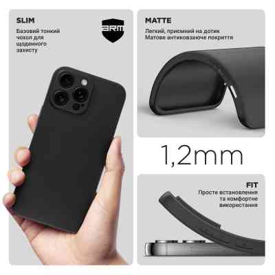 Чохол до мобільного телефона Armorstandart Matte Slim Fit Apple iPhone 16 Pro Max Camera cover Black (ARM78499) Вінниця