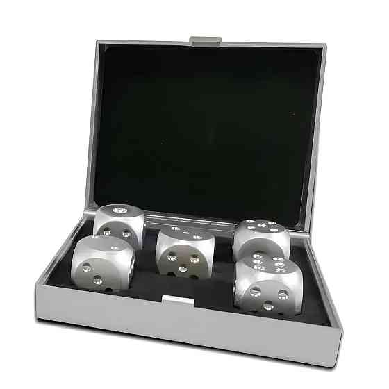 Гральні кістки для покеру RESTEQ. Портативні. Алюмінієвий сплав. У наборі 5 гральних кісток Київ