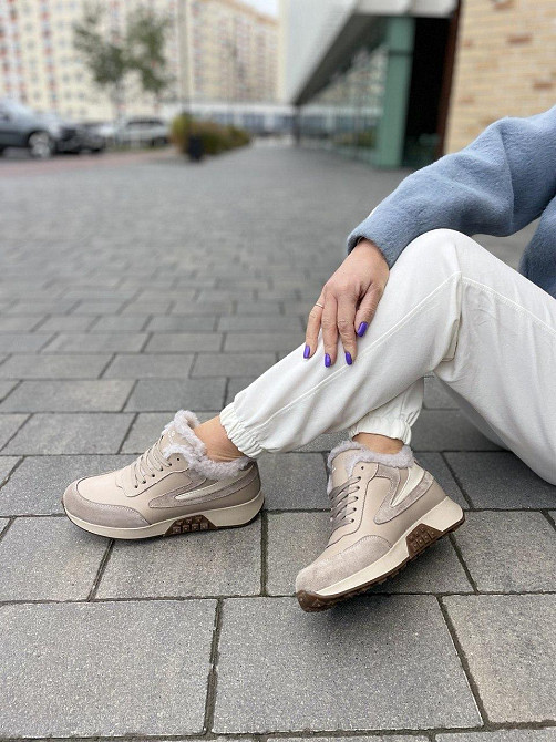 Ditas Кроссовки женские DITAS капучино натуральная кожа+замша зимние 38р.39р.41р. (5291) Коломия - фото 9