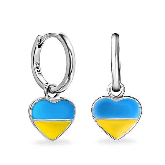 Срібні сережки "З Україною в серці" MasterSem Київ