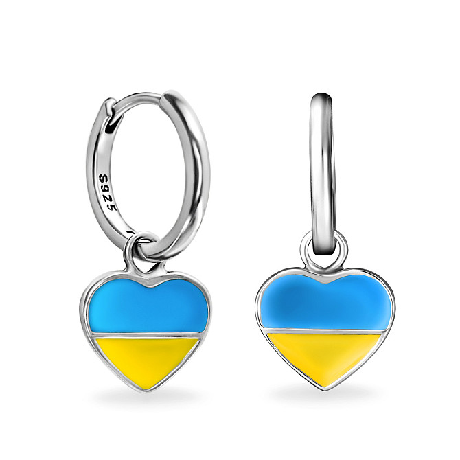 Срібні сережки "З Україною в серці" MasterSem Київ - фото 1
