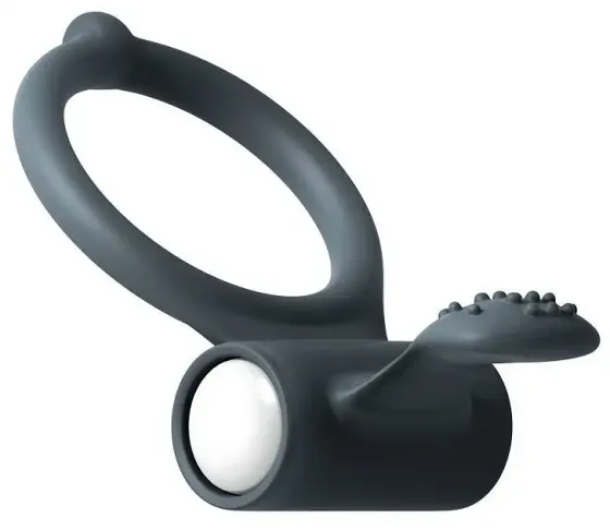 Ерекційне кільце Dorcel Power Clit Black V2 з вібрацією та язичком з щіточкою Львів