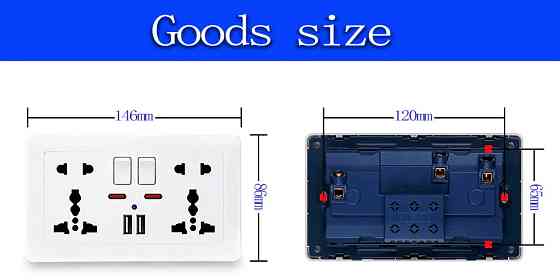 Універсальна розетка Delviz з кнопками живлення, індикаторами та USB-A – глобальна сумісність у вашій оселі (13А, 250V) + 2 USB (5V 1,5-2,1A) DZ-E4-11 Миколаїв