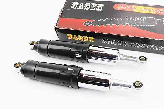 Амортизатор задній JH/CB/CG - 345мм*d60мм (втулка 12мм / втулка 10мм) закритий регул., чорний к-кт 2шт Київ