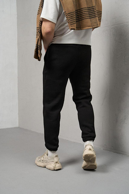 Чоловічі спортивні Теплі штани на Флісі зимові тринитка на Манжеті чорні Одеса - фото 9
