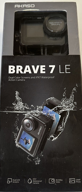 Екшн-камера нова запакована з Європи AKASO BRAVE 7 LE,4K/30 кадрів в секунду 20-мегапіксельна підводна Київ - фото 5