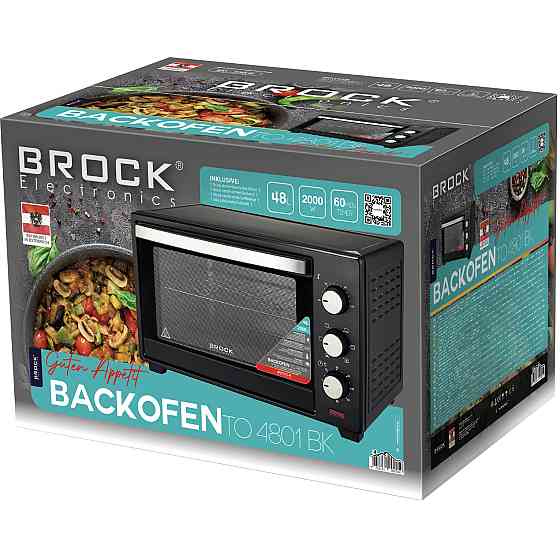 Електрична піч BROCK TO 4801 BK 2000Вт/ 48л/ механічне керування/чорна Вінниця