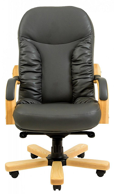 Офисное Кресло Руководителя Richman Bufford Кожа Комбо Wood Lux Бук М3 MultiBlock Черный Днепр - изображение 2