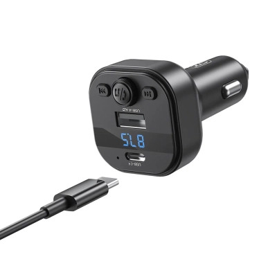 FM модулятор XO BCC18 USB-A OTG/USB-C Black (BCC18.black) Винница - изображение 2