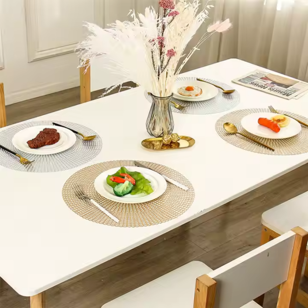 Сервировочная салфетка под горячее круглая, коврик сервировочный золотистый, набор 2 шт Каменец-Подольский - изображение 5