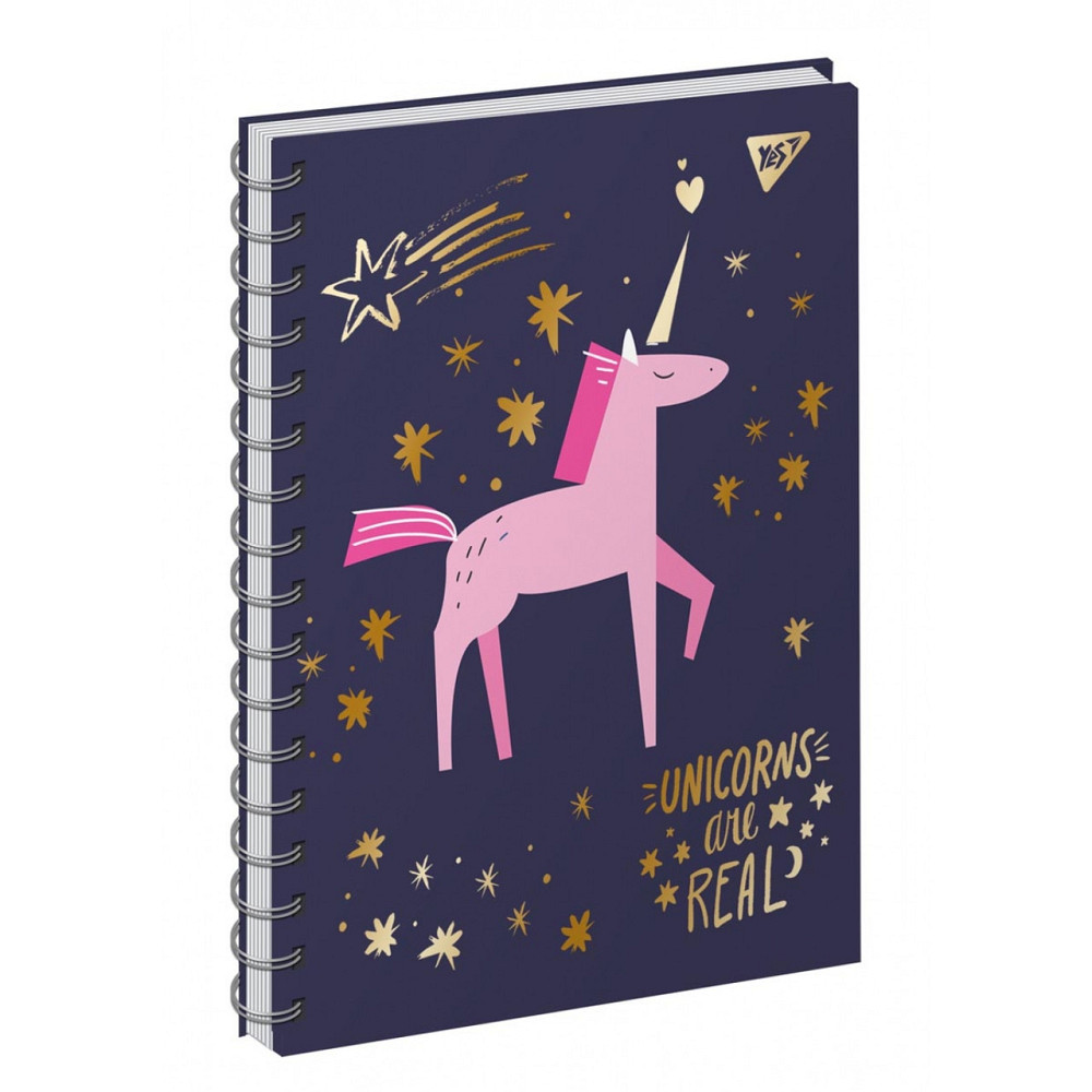 Блокнот для записів А6/64 лін. 7БЦ подв.спіраль, мат. лам.+фол.зол.+глітер 