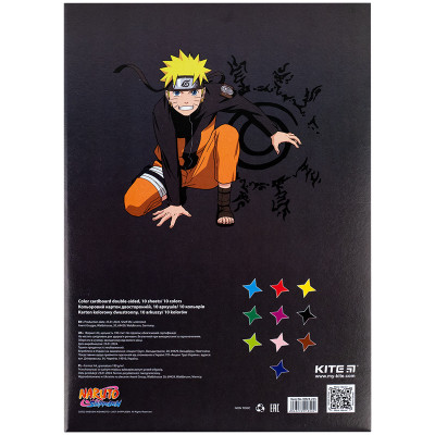 Цветной картон Kite А4 двухсторонний Naruto 10 листов (NR24-255) Винница - изображение 4