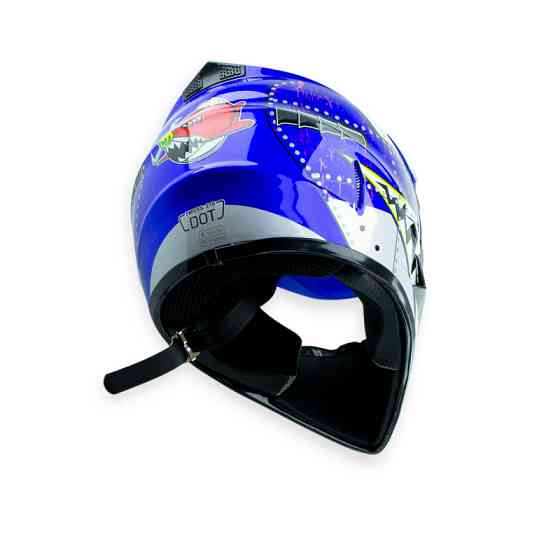 Шолом кросовий (синій, глянець) дитячий Мукачево