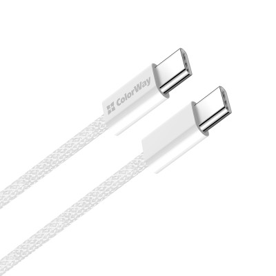 Дата кабель USB-C to USB-C 2.0m (braided cotton) (PD Fast Charging 60W) 3.0А grey ColorWay (CW-CBPDCC068-GR) Вінниця - фото 9
