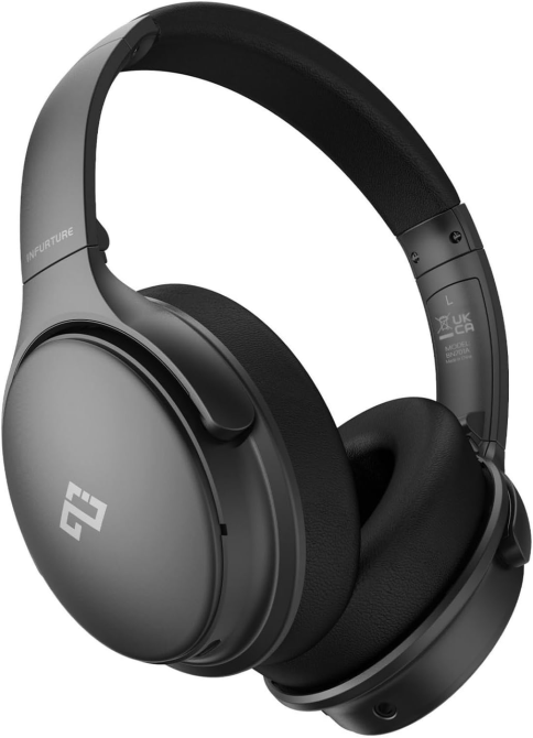 Наушники INFURTURE H1 Bluetooth 5.4 с ANC, 40 мм, глубокий бас, до 90 часов работы, USB Type-C, складные, черные Киев - изображение 3