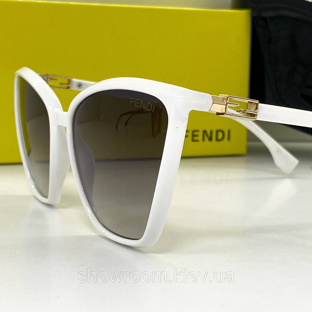 Жіночі сонцезахисні окуляри Fendi (0433) white Київ - фото 5