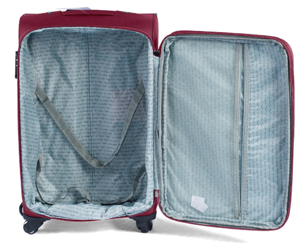 Валіза тканинна WINGS 6802 велика 75 см бордова 4 колеса Київ - фото 6