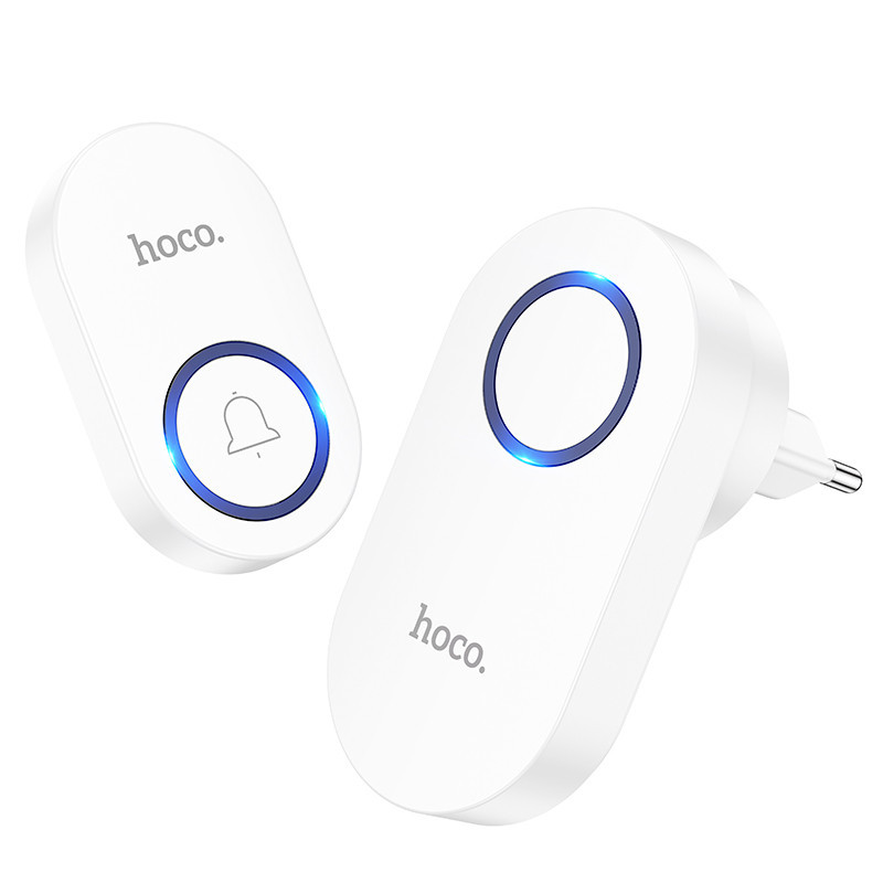Дзвінок HOCO HI25 210 mAh wireless doorbell (EU) White Одеса - фото 3