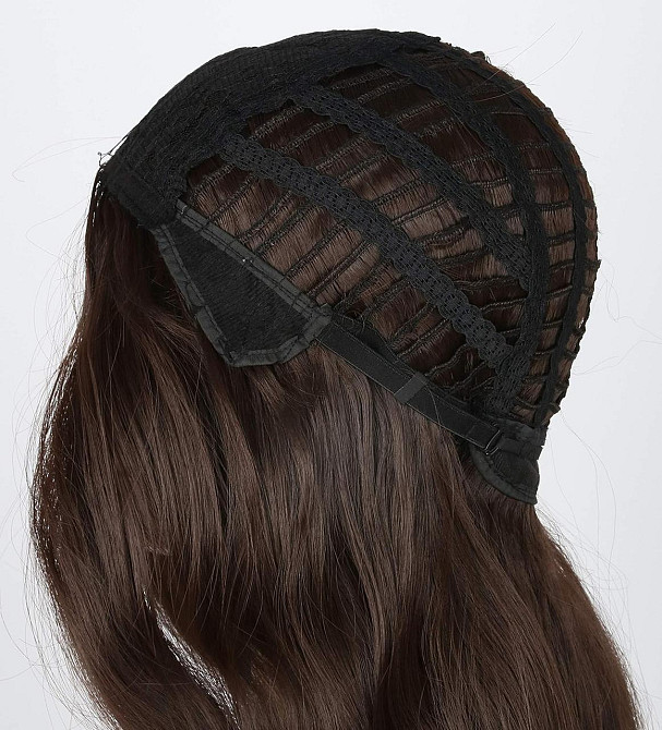 Парик женский темно-каштановый длинный волнистый, коричневые термостойкие искусственные синтетические волосы Киев - изображение 7