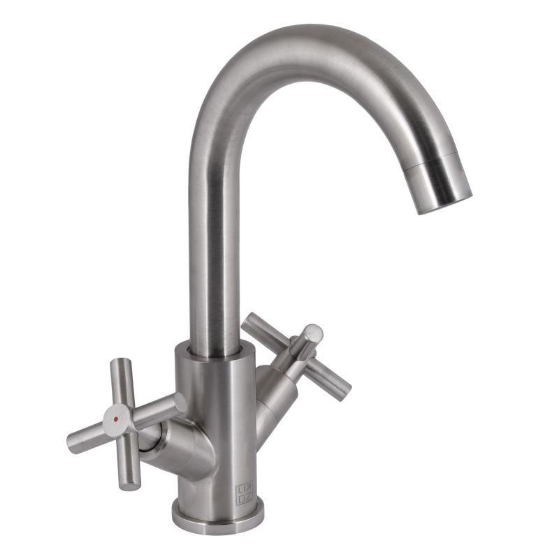 Змішувач для кухні Lidz Wind 161F двовентильний LDWIN161FNKS46098 сатин Київ - фото 1