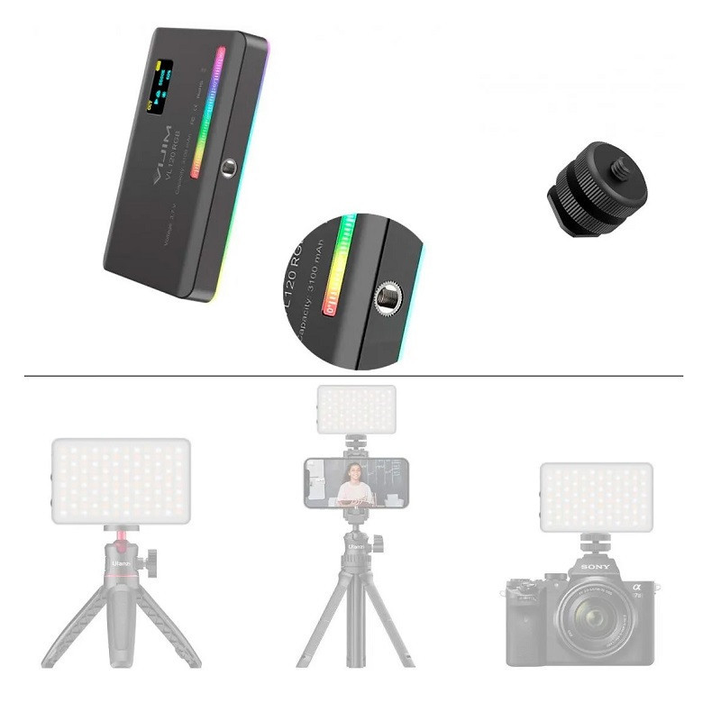 Светодиодное видеоосвещение Ulanzi VL120RGB черное Киев - изображение 2