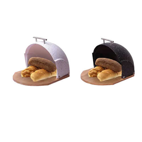 Хлібниця 38,5*26,5*20см бамбук/пластик чорний мармур,білий мармур 1106 KAMILLE Житомир - фото 1