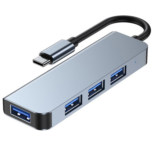 USB 3.1 Type-C хаб розгалужувач на 4x USB 3.0/USB 2.0, BC1.2, метал Вінниця - фото 1
