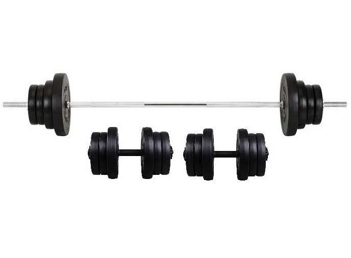 Штанга 70 кг пряма фіксована складальна + Гантелі 2 * 21 кг розбірні комплект набір для дому Київ - фото 2