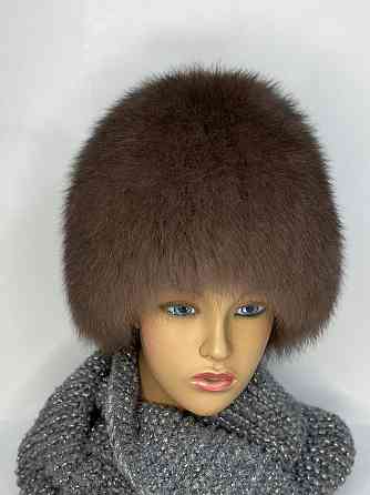 Шапка хутряна жіноча з песця Шарлотта Шоколадний Харків