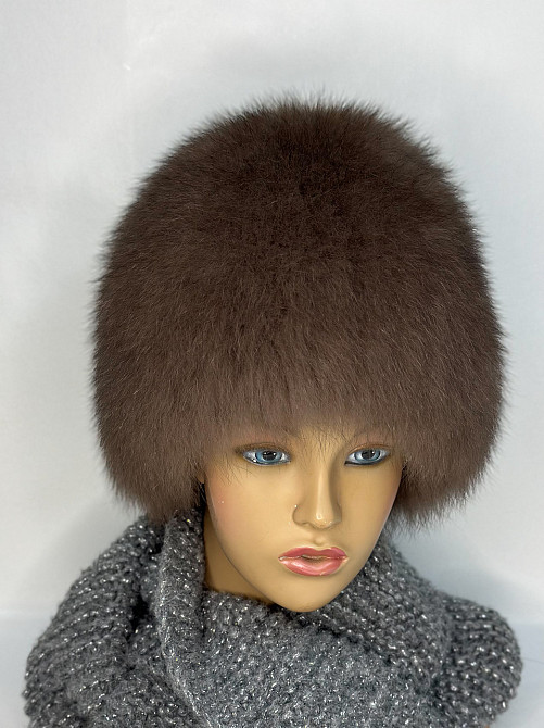 Шапка женская меховая песцовая Шарлотта Шоколадный Харьков - изображение 1