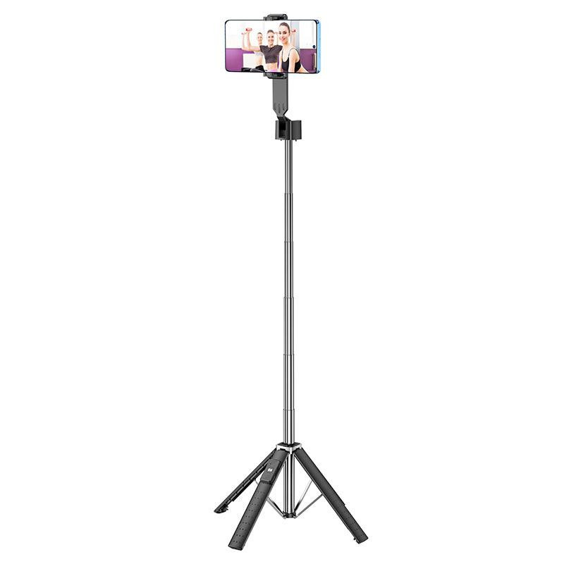 Селфі-монопод HOCO K18 Wave four-leg live broadcast holder Black Одеса - фото 4