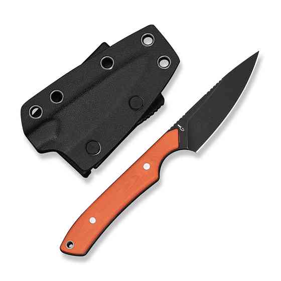 Нож фиксированный карманный Civvi High Grass Field Knife (7,4 см) 14C28N / G10 оранжевый с чехлом Киев
