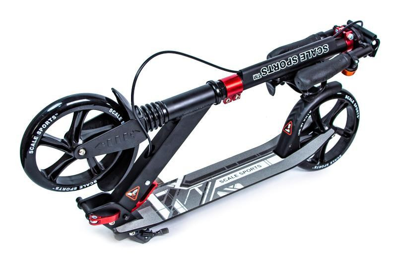 Дитячий самокат з ручним гальмом, ліхтариком та дзвіночком Scale Sports SS-08. Чорного кольору Одеса - фото 5