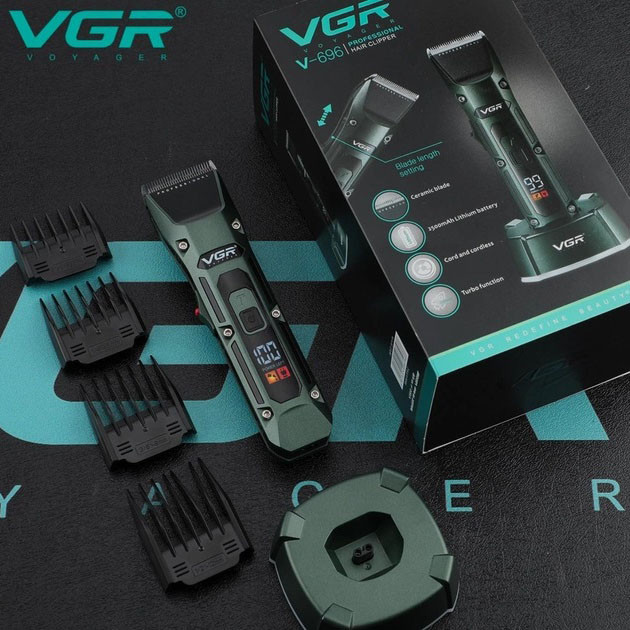 Професійна акумуляторна машинка Акумулятор VGR V-696, Універсальна машинка для стрижки голови та бороди BX-82 Львів - фото 12