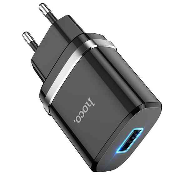 СЗУ HOCO N1 1USB/2.4A + USB - Lightning 12pc, сетевое зарядное устройство, Черный Каменец-Подольский