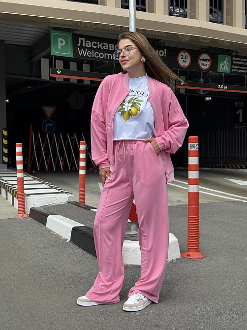 Женский костюм оверсайз с широкими брюками из двунитки Барби 50/52 Харьков - изображение 7