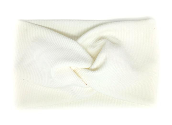 Пов'язка для волосся трикотажна молочний колір Київ - фото 1