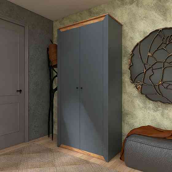 Шкаф двухдверный Эверест Нордик-990 Графит + Дуб крафт золотой (DTM-5536) Днепр