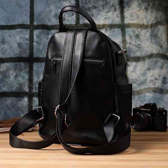 Жіночий рюкзак з натуральної шкіри Vintage 23060 Чорний Київ