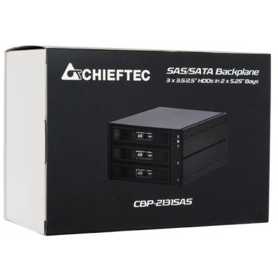 Бекплейн Chieftec 2x5.25&quot;/3x3.5&quot; Hot-Swap Aluminium (CBP-2131SAS) Вінниця - фото 6