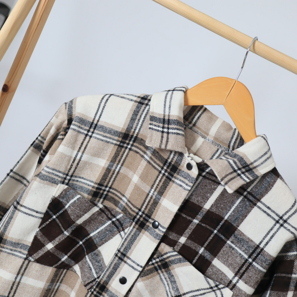 Детская теплая рубашка унисекс в бежевую клетку (цена указана за 1шт) 116-122 Каменец-Подольский - изображение 8