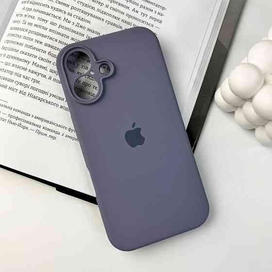 Чохол для iPhone 16 Silicone Full Case, Лавандовий сірий Київ