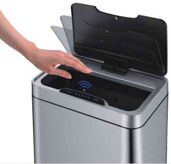 Сенсорное прямоугольное мусорное ведро Koer TC-020312-02, 12 л, цвет нержавейка (KR5586) Харьков