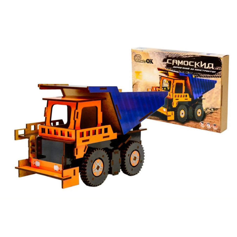 Деревянный 3D конструктор Самосвал Puz-00920, 96 деталей Винница - изображение 1