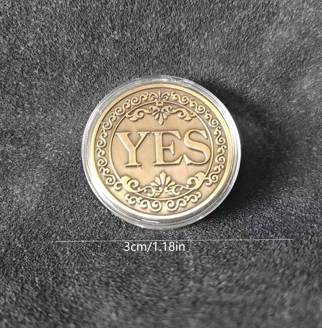 Монета решений YES/NO золотистая диаметр 3 см — монета для принятия решений в капсуле Киев - изображение 2