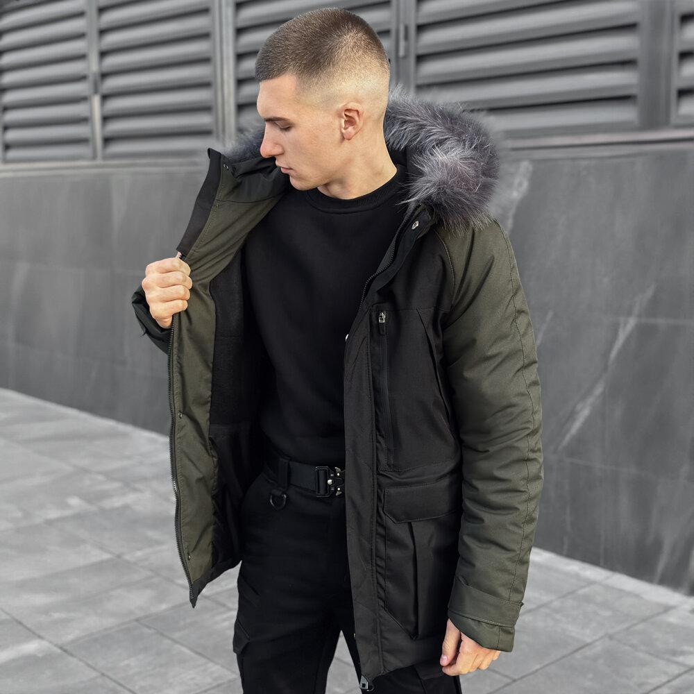 Парка чоловіча зимова з капюшоном Pobedov Seniora Udacha Gray Київ - фото 4