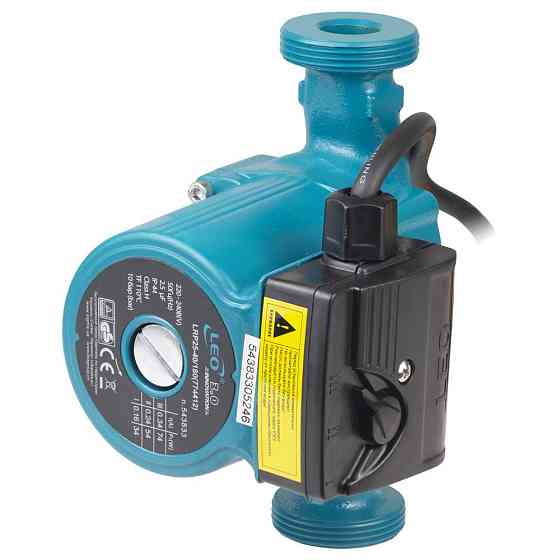 Насос циркуляційний 74 Вт Hmax 4 м Qmax 55 л/хв Ø 11⁄2" 180 мм + гайки Ø1" LEO 3.0 LRP25-40/180 (774412) Київ
