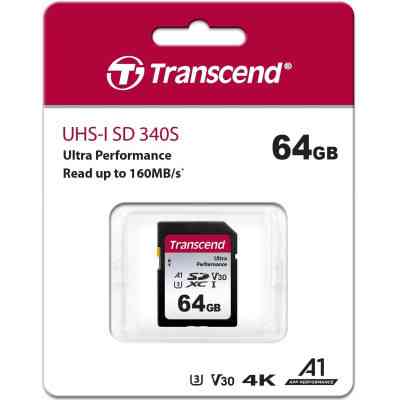 Карта памяти Transcend 64GB SD class 10 UHS-I U3 4K (TS64GSDC340S) Винница