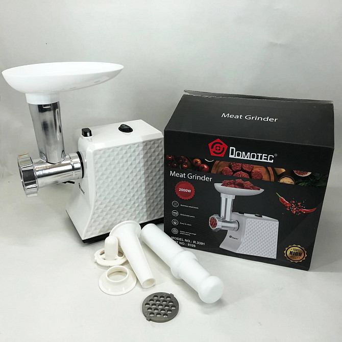 Мясорубка с решеткой для фарша Domotec, Мясорубка с металлическим корпусом, Мясорубки хорошего качества HU-97 Львов - изображение 9