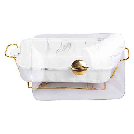 Yiwu Настільний марміт 2 літри прямокутний порцеляновий 40х22.5х15.5 см на підставці Lugi Коломыя